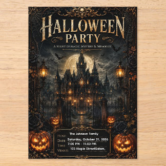 Editable Luxury Gothic Halloween Party Invitation