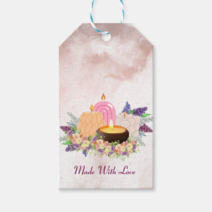 Editable Made With Love for Handmade candles Gift Tags