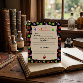 Editable Magic Potion Bottles Recipe Card