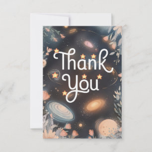 Editable Magical Galaxy Celestial Thank You Card