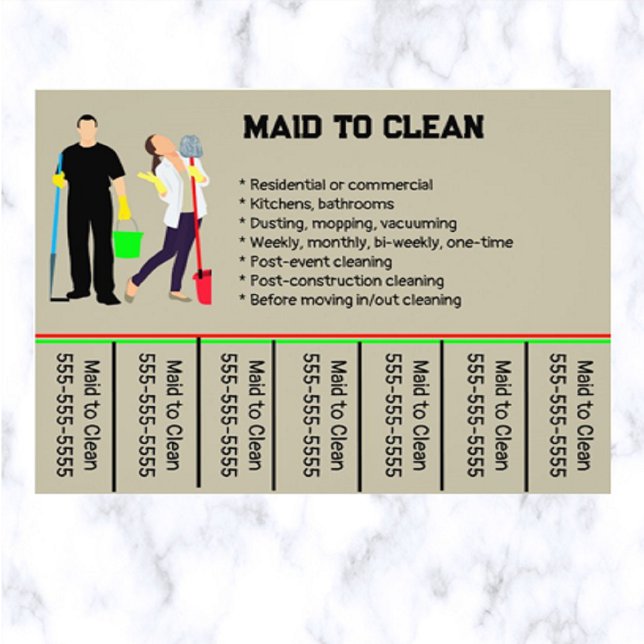 Editable Maid Services Phone Number Flyer (What a great way to advertise your cleaning services!)