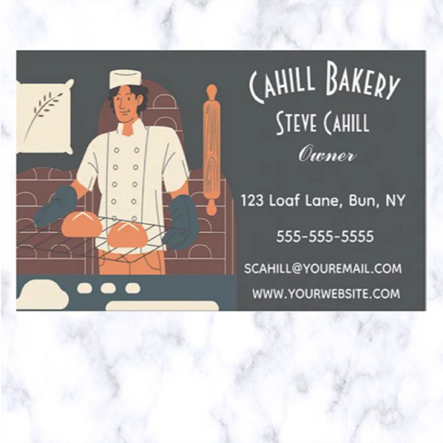 Editable Man in a Bakery Business Card (Creator Uploaded)