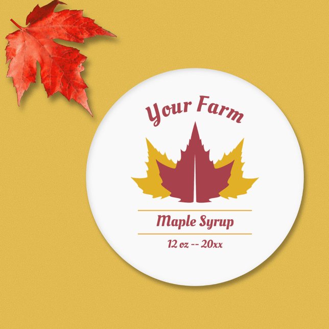 Editable Maple Syrup Label Sticker (Editable Maple Syrup Label Sticker)