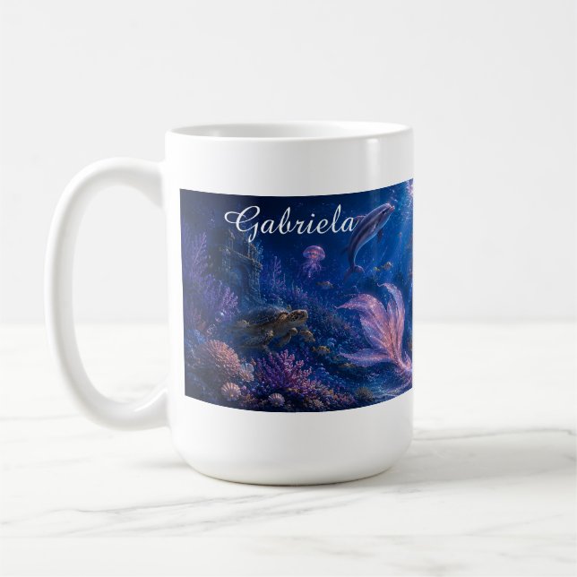 Editable Mareena Magical Mermaid Fantasy Mug (Left)