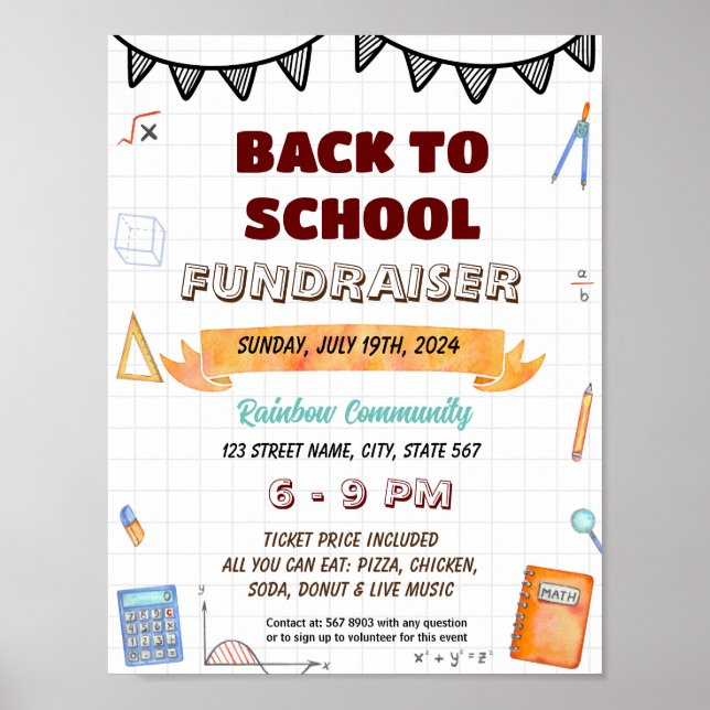 Editable Math theme school flyer Poster (Front)