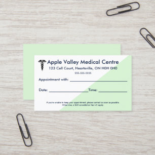 Editable Medical Appointment  Business Card