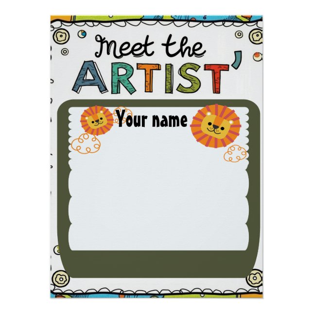 Editable “Meet the Artist” School Template Poster (Front)