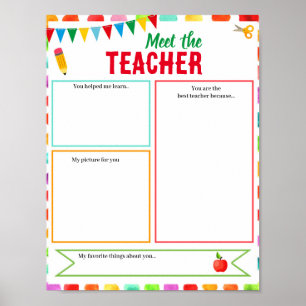 Editable meet the teacher template poster