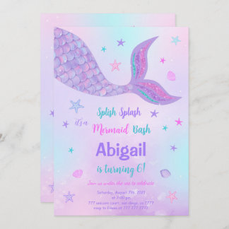 Editable Mermaid Birthday Invitation