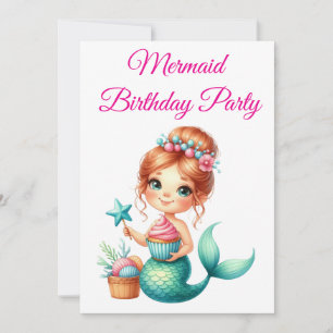 Editable Mermaid Birthday Invitation 🧜♀️✨