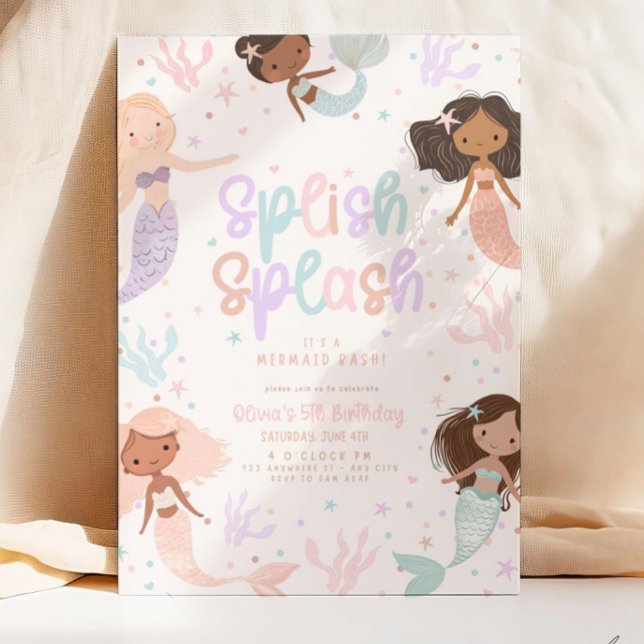 Editable Mermaid Birthday Invitation, Mermaid Bash Invitation (Creator Uploaded)