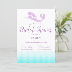 Editable Mermaid Bridal Shower, Baby Shower  Invitation