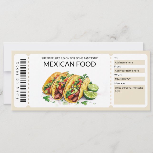 Editable Mexican Food Gift Voucher Template (Front)