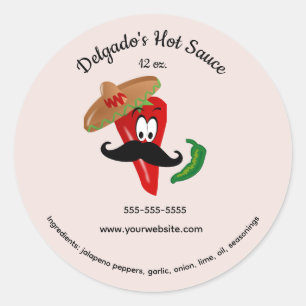 Editable Mexican Hot Sauce Label