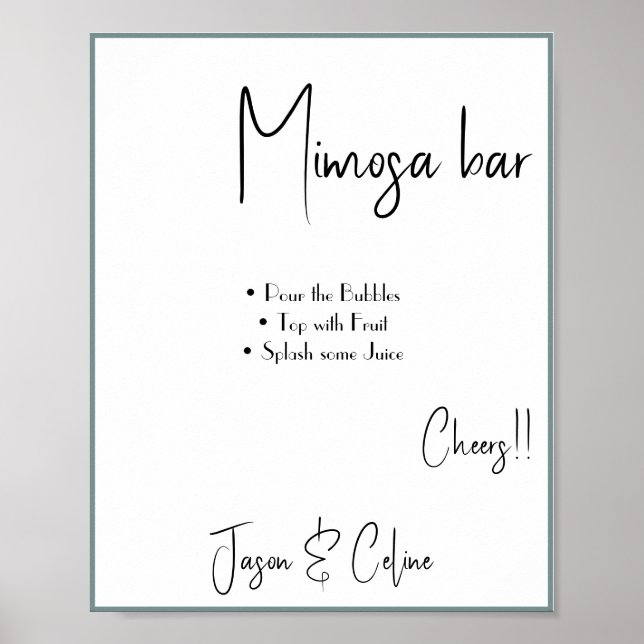 Editable Mimosa Bar Sign Printable (Front)