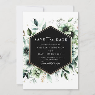 Editable Minimal Romantic Sage Green Wedding Save The Date