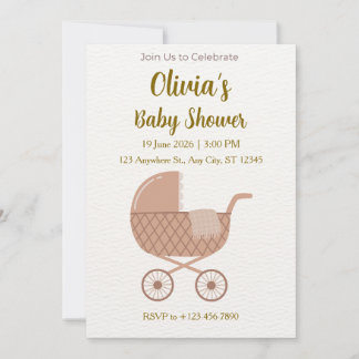 Editable Minimalist Baby Shower Invitation