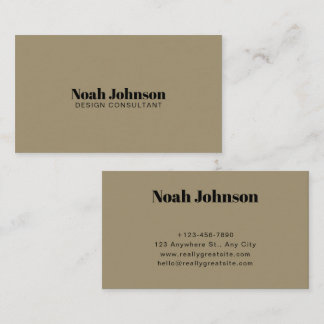 Editable Minimalist Olive Green Business Card