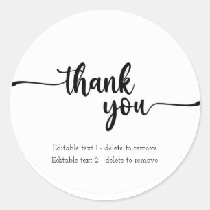 Editable Minimalist Thank You Sticker Label