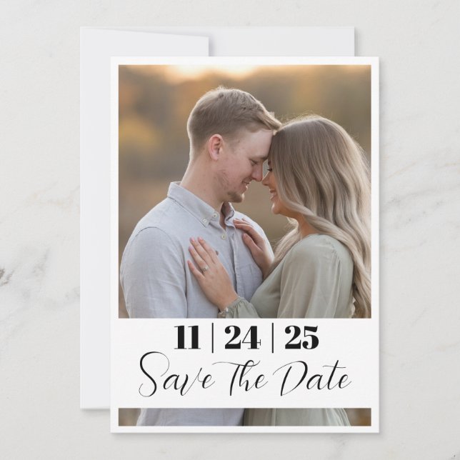 Editable Modern Bold Save the Date w/ Large Photo (Front)