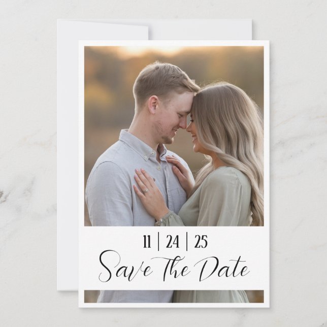 Editable Modern Bold Save the Date w/ Large Photo (Front)