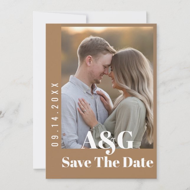 Editable Modern Bold Save the Date w/ Large Photo (Front)