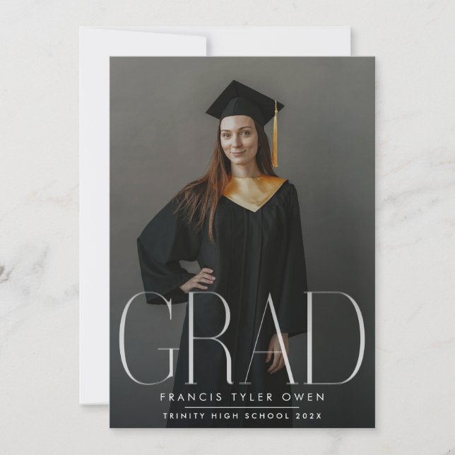 Editable Modern High School Photo Graduation Announcement (Front)