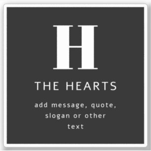 Editable Modern Monogram Name & Message   Black