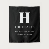 Editable Modern Monogram Name & Message | Black