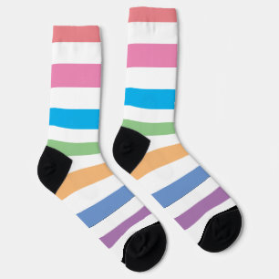 EDITABLE MODERN PASTEL COLORFUL STRIPE SOCKS
