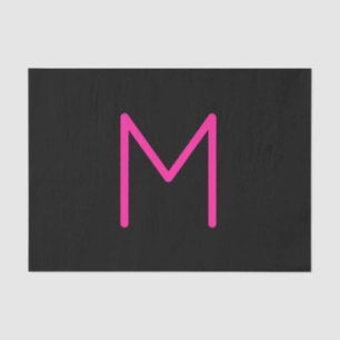 Editable Modern Pink & Black Monogram Tissue Paper
