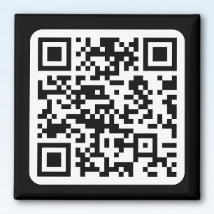 Editable Modern QR code Black White or Any Colou Magnet