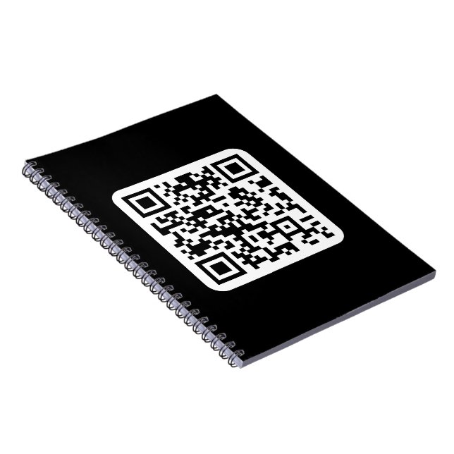 Editable Modern QR code | Black White or Any Colou Notebook (Right Side)