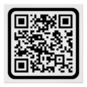 Editable Modern QR code Black White or Any Colou Poster