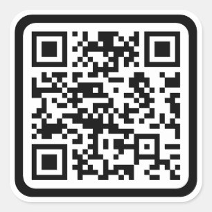 Editable Modern QR code   Black White or Any Colou Square Sticker