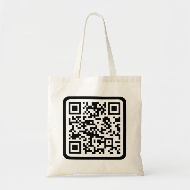 Editable Modern QR code | Black White or Any Colou Tote Bag (Front)