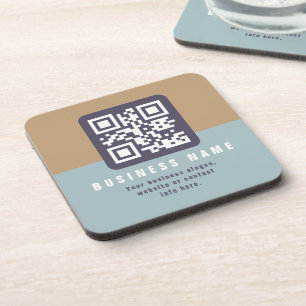 Editable Modern QR code Template   Muted Colours Coaster