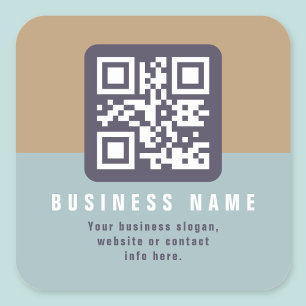 Editable Modern QR code Template   Muted Colours Square Sticker