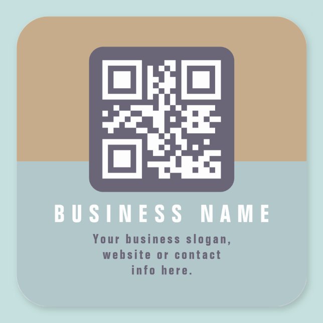 Editable Modern QR code Template | Muted Colours Square Sticker (Creator Uploaded)