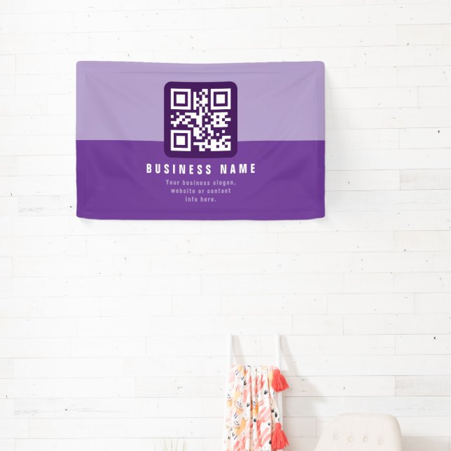 Editable Modern QR code Template | Purples Banner (Insitu)