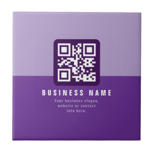 Editable Modern QR code Template Purples Ceramic Tile