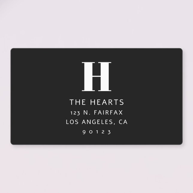 Editable Modern Return Address & Monogram | Black (Creator Uploaded)