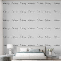 Editable Modern Scrip Text Pattern | Black & White