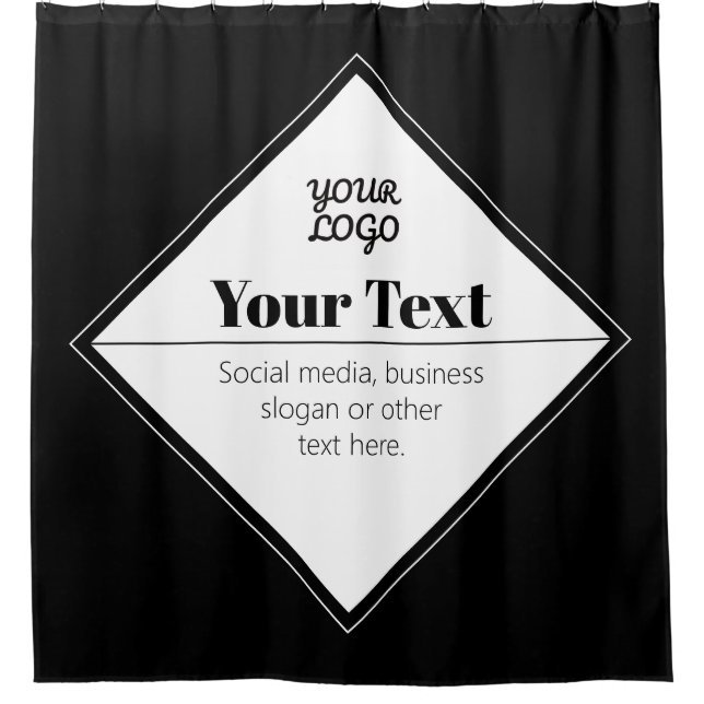 Editable Modern Text Design & Your Logo Shower Curtain (Front)