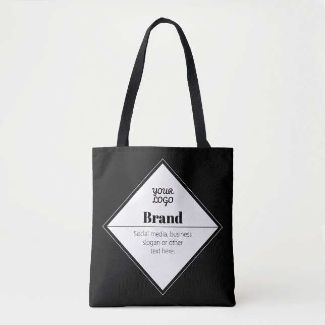 Editable Modern Text Design & Your Logo Tote Bag (Front)
