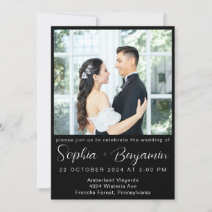 editable modern wedding Invite Card Photo Collage