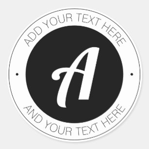 Editable Monogram or add Your Own Logo Classic Round Sticker