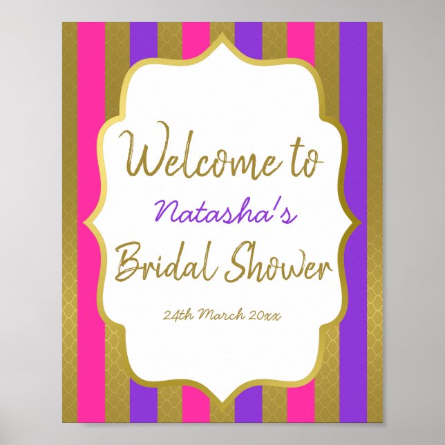 Editable Moroccan Party Welcome Sign 8x10 (Front)