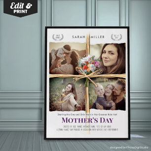 Editable Movie Poster Mothers Day Gift for Mum