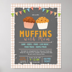 Editable muffin with mum fundraiser flyer poster